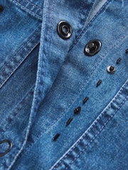 Mid Blue Embellished Denim 100% Cotton Shirt - Image 9 of 9