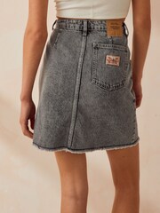 American Vintage Grey Yopday Denim Mini 100% Cotton Skirt - Image 2 of 4