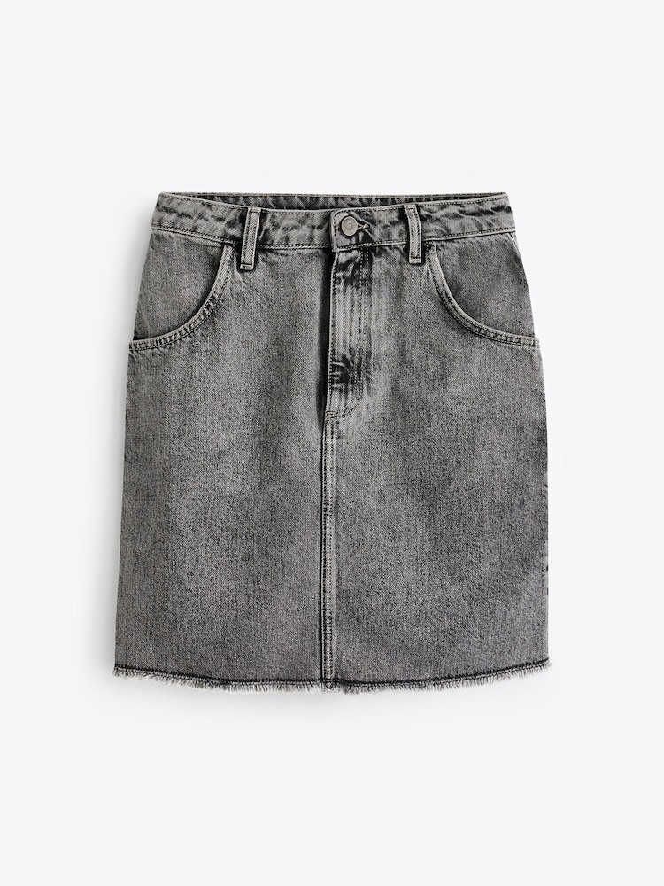 American Vintage Grey Yopday Denim Mini 100% Cotton Skirt - Image 4 of 4