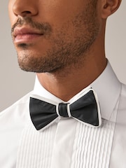 Black/White Piped Bow Tie - Image 1 of 6