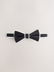Black/White Piped Bow Tie - Image 2 of 6
