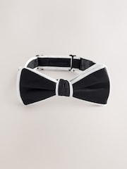Black/White Piped Bow Tie - Image 3 of 6