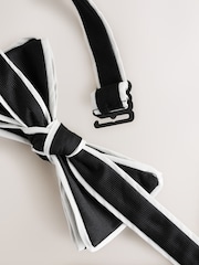 Black/White Piped Bow Tie - Image 5 of 6