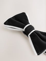 Black/White Piped Bow Tie - Image 6 of 6