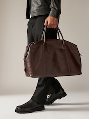 Conker Brown Leather Holdall - Image 1 of 7