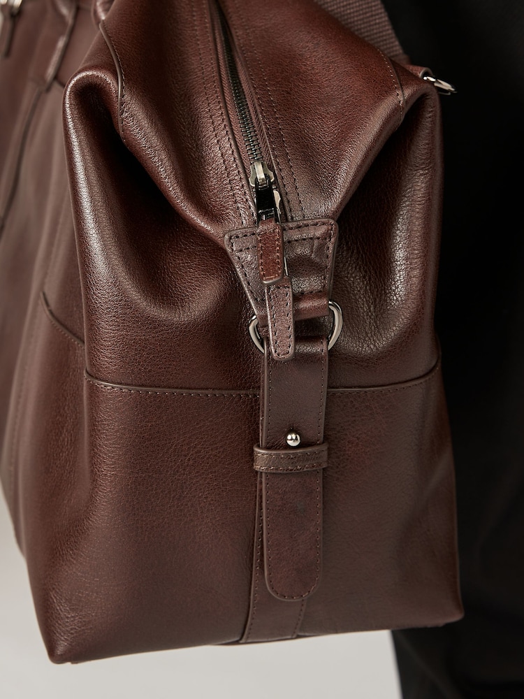 Conker Brown Leather Holdall - Image 2 of 7
