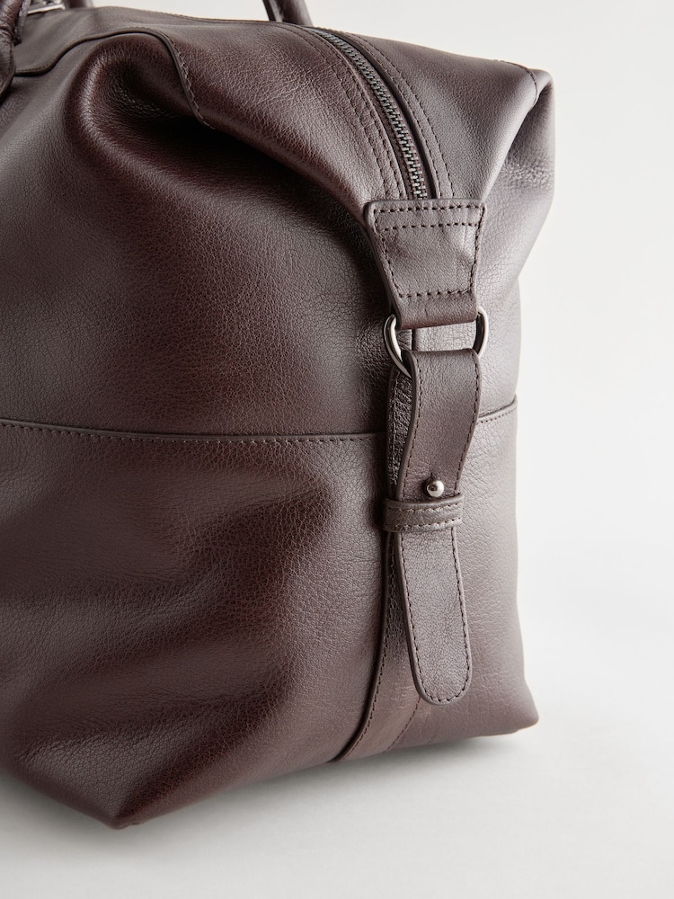 Conker Brown Leather Holdall - Image 7 of 7