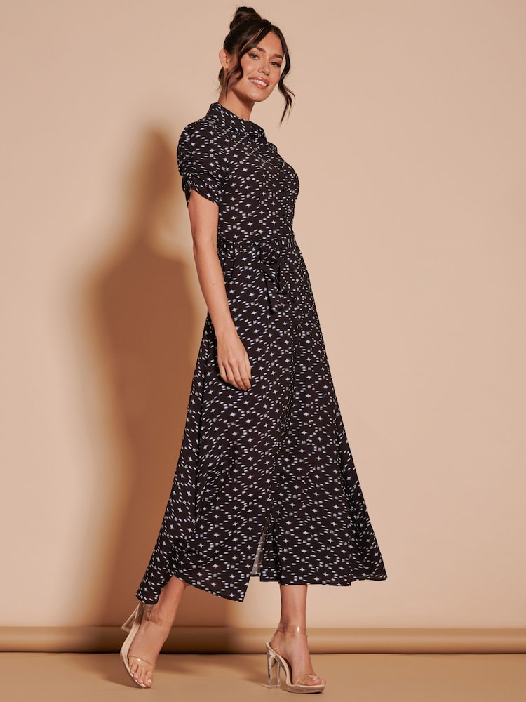 Jolie Moi Print Sadie Cotton Blend Shirt Midi Dress - Bild 6 von 6 Jolie Moi Print Sadie Cotton Blend Shirt Midi Dress - Bild 6 von 6
