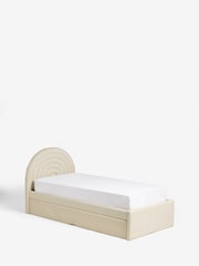Soft Cosy Bouclé Ivory Kids Rainbow Upholstered Trundle Bed - Image 6 of 8