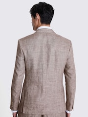 MOSS Brown Slim Fit Check Linen Jacket - Image 5 of 6