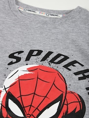 Brand Threads Grey Boys 100% Cotton Spiderman Pyjama Set - Image 3 of 5