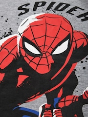 Brand Threads Grey Boys 100% Cotton Spiderman Pyjama Set - Image 4 of 5