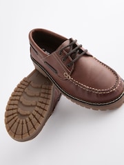Chocolate Brown Leather Boat Shoes - Image 4 of 5