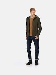Regatta Green Mens Luis 100% Cotton Hooded Fleece Jacket - Image 1 of 9