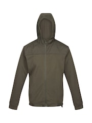Regatta Green Mens Luis 100% Cotton Hooded Fleece Jacket - Image 6 of 9