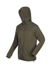 Regatta Green Mens Luis 100% Cotton Hooded Fleece Jacket - Image 8 of 9