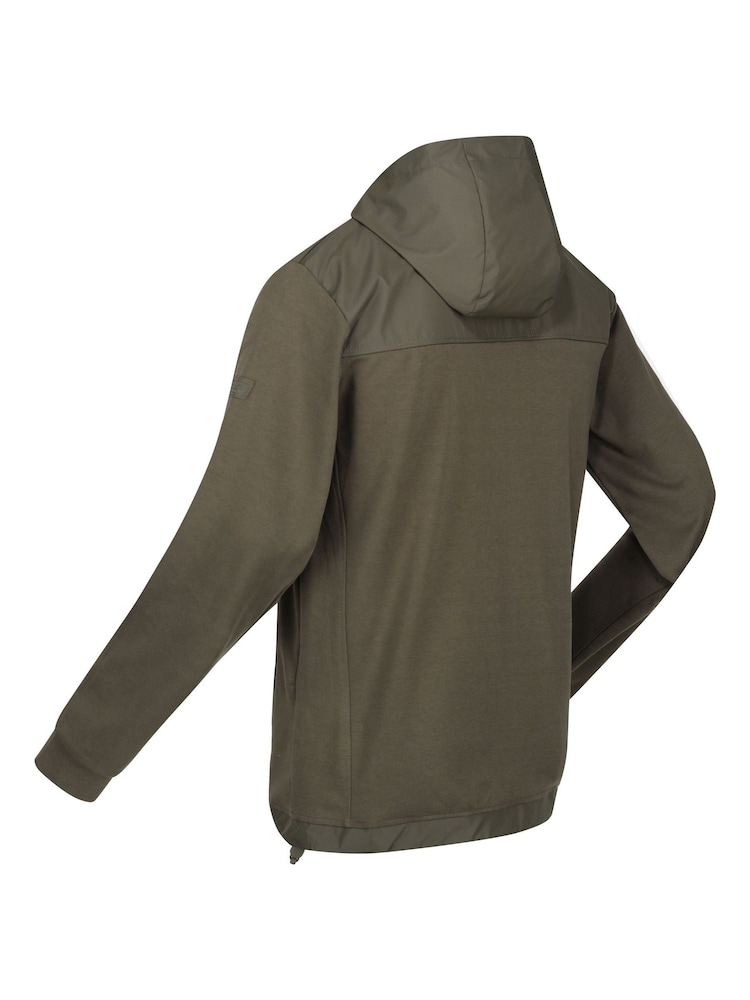Regatta Green Mens Luis 100% Cotton Hooded Fleece Jacket - Image 9 of 9