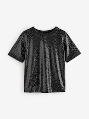 Black Sequin T-Shirt - Image 4 of 7