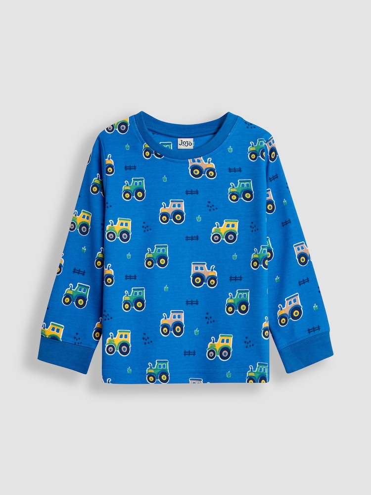 JoJo Maman Bébé Blue 2-Pack Cotton Pyjamas - Image 2 of 9