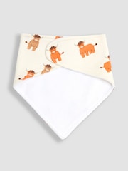 JoJo Maman Bébé Ecru Highland Cow Dribble Bibs 3 Pack - Image 5 of 8