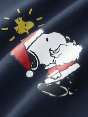 Navy Snoopy 100% Cotton Licence Christmas T-Shirt - Image 6 of 6