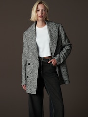 Black/White Blazer Coat - Image 1 of 8