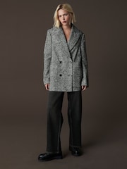 Black/White Blazer Coat - Image 2 of 8