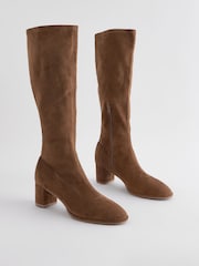 Marron fauve - Forever Comfort® Sock Block Knee High Boots - Image 1 de 6