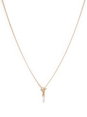 AllSaints Gold Stone Prism Pendant Long Necklace - Image 1 of 4