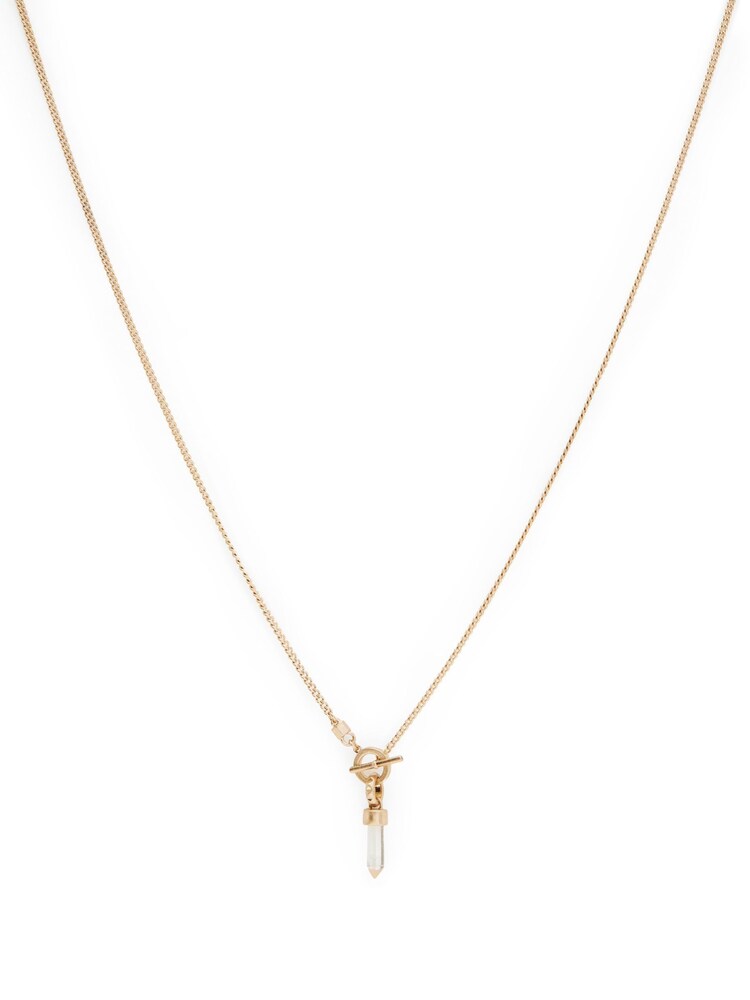 AllSaints Gold Stone Prism Pendant Long Necklace - Image 1 of 4