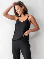Pour Moi Black Sofa Loves Lace Hidden Support Soft Jersey Cami - Image 2 of 4