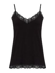 Pour Moi Black Sofa Loves Lace Hidden Support Soft Jersey Cami - Image 3 of 4