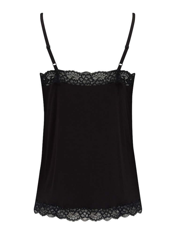 Pour Moi Black Sofa Loves Lace Hidden Support Soft Jersey Cami - Image 4 of 4