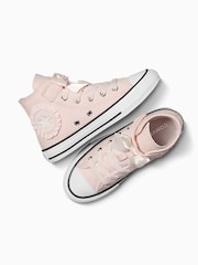 Converse Pink Chuck Taylor Bow Detail 1V Junior Trainers - Image 5 of 8