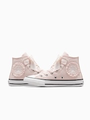 Converse Pink Chuck Taylor Bow Detail 1V Junior Trainers - Image 7 of 8