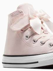 Converse Pink Chuck Taylor Bow Detail 1V Junior Trainers - Image 8 of 8