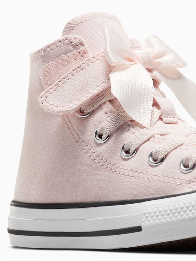 Converse Pink Chuck Taylor Bow Detail 1V Junior Trainers - Image 8 of 8