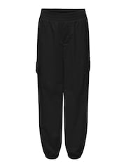 ONLY KIDS Elasticated Waist Cargo Black Trousers - Image 1 of 2