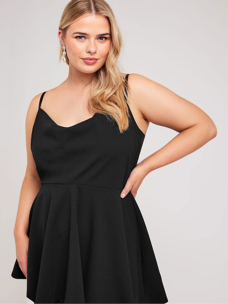 Yours Curve Cowl Lace Insert Peplum Top - Bild 1 von 5
