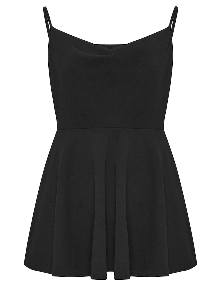 Yours Curve Cowl Lace Insert Peplum Top - Bild 5 von 5 Yours Curve Cowl Lace Insert Peplum Top - Bild 5 von 5