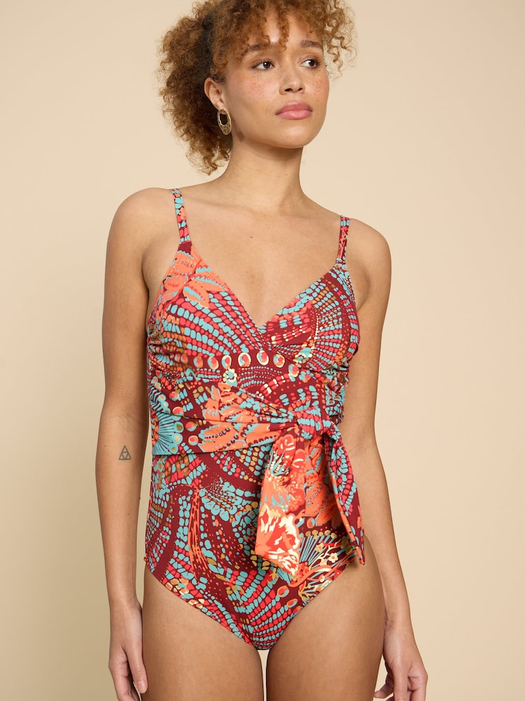 White Stuff Red Tabitha Control Swimsuit - Image 1 of 7
