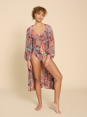 White Stuff Red Tabitha Control Swimsuit - Image 3 of 7