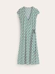 Boden Green Joanna Cap Sleeve Wrap Dress - Image 5 of 5