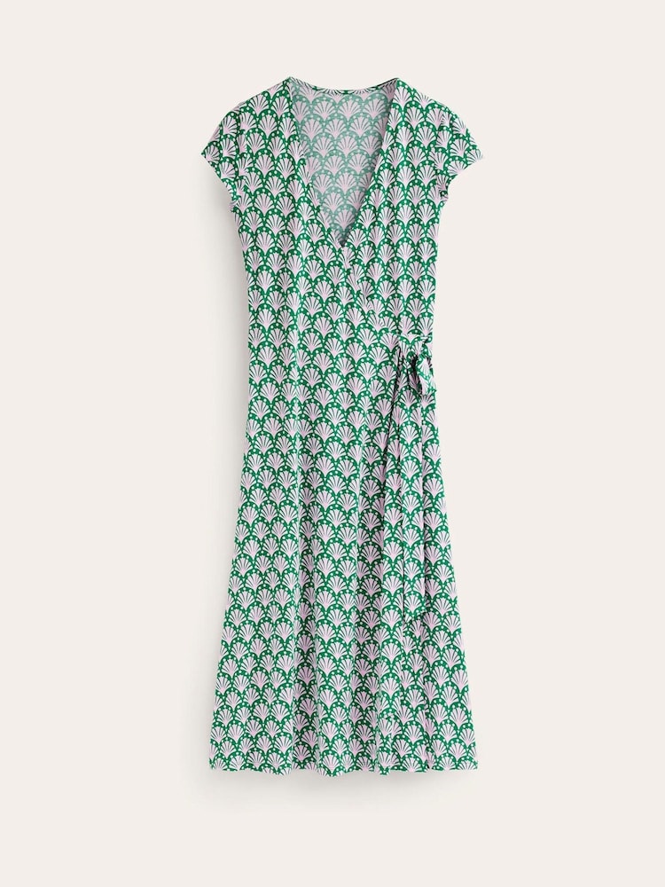 Boden Green Joanna Cap Sleeve Wrap Dress - Image 5 of 5
