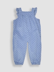 JoJo Maman Bébé Blue Hedgehog Appliqué Cord Dungarees & Top Set - Image 3 of 6