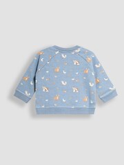 JoJo Maman Bébé Blue Woodland Friends Sweatshirt & Rib Leggings Set - Image 3 of 5