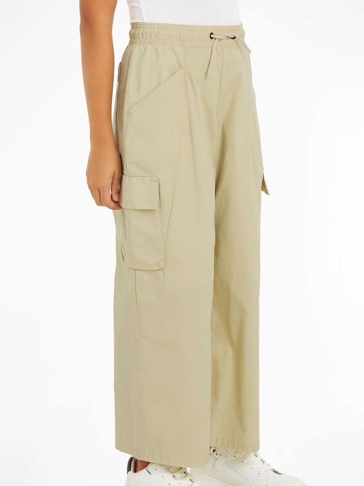 Calvin Klein Green Wide Leg Cargo Trousers - Image 1 of 6
