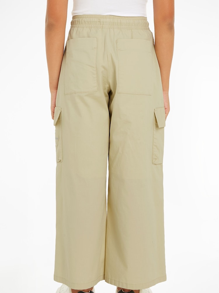 Calvin Klein Green Wide Leg Cargo Trousers - Image 2 of 6