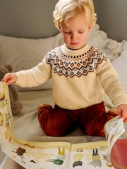 JoJo Maman Bébé Ecru Nordic Jumper - Image 1 of 5