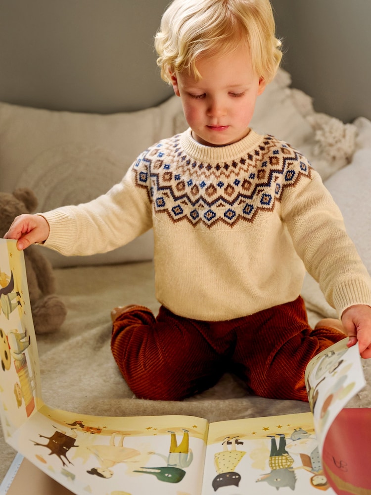 JoJo Maman Bébé Ecru Nordic Jumper - Image 1 of 5